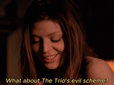 Woman Saying What About The Trio's Evil Scheme GIF
