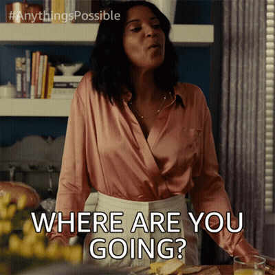 Woman Saying Where Are You Going In Kitchen GIF