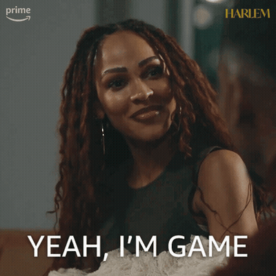 Woman Saying Yeah I'm Game Harlem Sign GIF