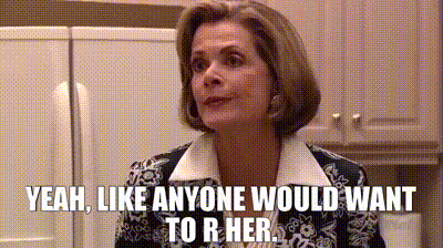 Woman Saying Yeah Like Anyone Would Want To R Her In Kitchen GIF