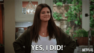 Woman Saying Yes I Did In Kitchen GIF
