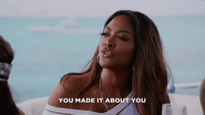 Woman Saying You Made It About You On Boat GIF