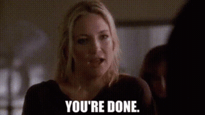 Woman Saying You're Done GIF