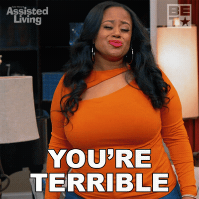 Woman Saying You're Terrible In Assisted Living Ad GIF