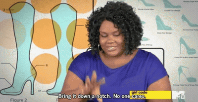 Woman Says Bring It Down A Notch GIF