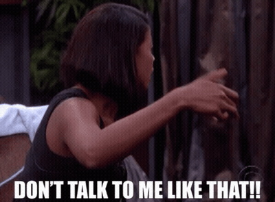 Woman Says Don't Talk To Me Like That Sitting On Chair GIF