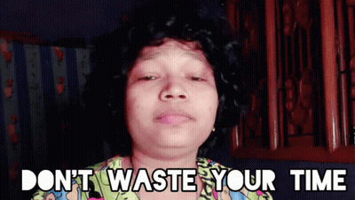 Woman Says Don't Waste Your Time In Front Of Cabinet GIF