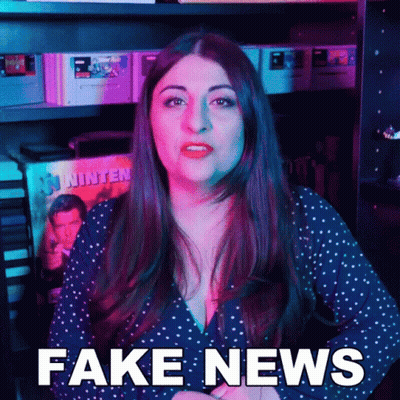 Woman Says Fake News In Front Of Video Games GIF