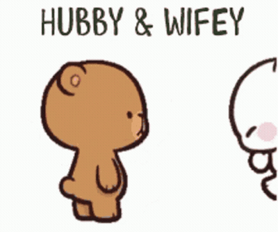 Woman Says He's My Husband In Front Of Sign GIF