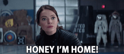 Woman Says Honey I'm Home To Astronaut GIF