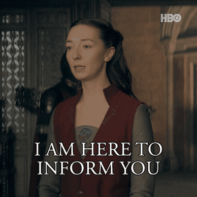 Woman Says I Am Here To Inform You In Front Of HBO Logo GIF