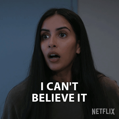 Woman Says I Can't Believe It Next To Netflix GIF