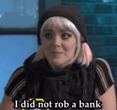 Woman Says I Did Not Rob A Bank Wearing Black Hat GIF