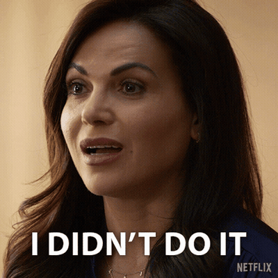 Woman Says I Didnt Do It With Netflix Logo GIF
