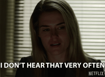 Woman Says I Don't Hear That Very Often GIF