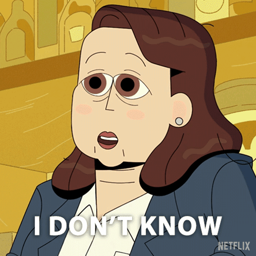 Woman Says I Don't Know In Front Of Netflix Logo GIF