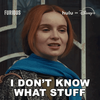 Woman Says I Don't Know What Stuff GIF
