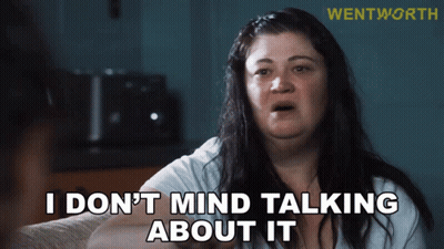Woman Says I Don't Mind Talking About It GIF