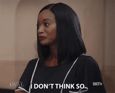 Woman Says I Don't Think So In Bet Ad GIF