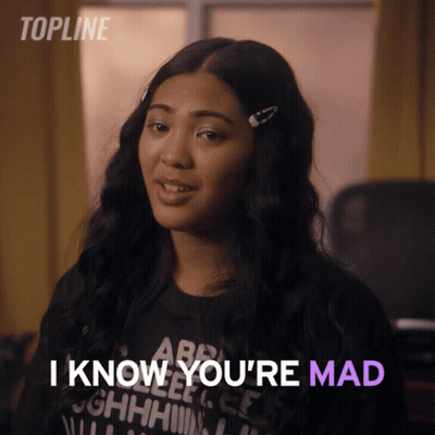 Woman Says I Know You're Mad In Purple GIF