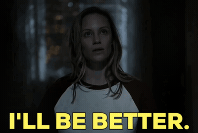Woman Says I'll Be Better In Dark Hallway GIF