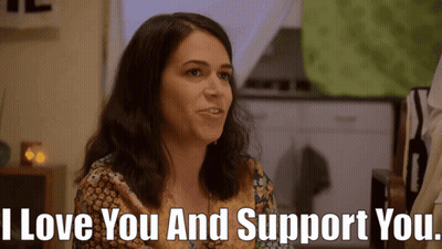 mujer dice te amo y te apoyo GIF
