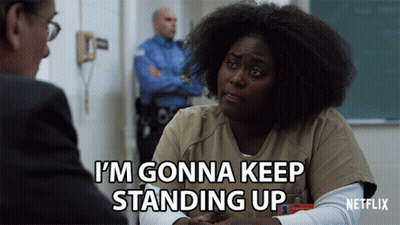Woman Says I'm Gonna Keep Standing Up Netflix Ad GIF