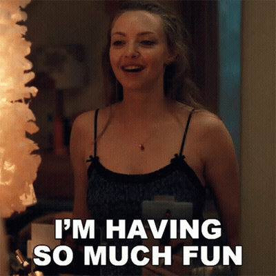 Woman Says I'm Having So Much Fun While Smiling GIF