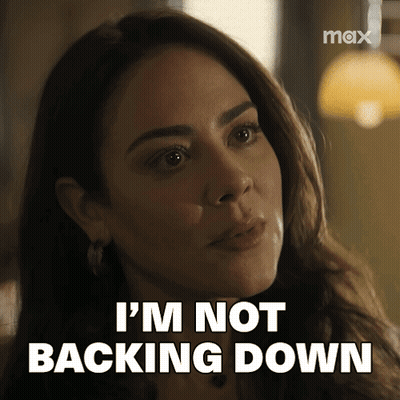 Woman Says I'm Not Backing Down GIF