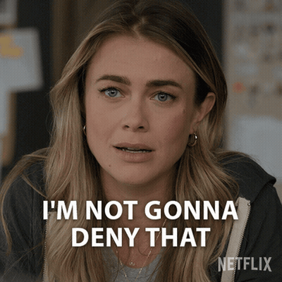 Woman Says I'm Not Gonna Deny That In Front Of Netflix Logo GIF