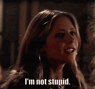 Woman Says I'm Not Stupid Looking At Camera GIF