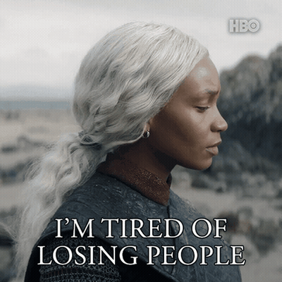 Woman Says I'm Tired Of Losing People On HBO Poster GIF