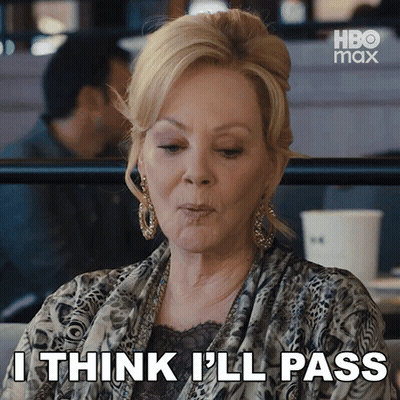 Woman Says I Think I'll Pass In Front Of HBO Max Sign GIF