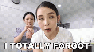 Woman Says I Totally Forgot Next To Woman Drinking GIF