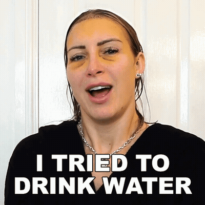 Woman Says I Tried To Drink Water GIF