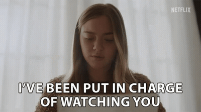Woman Says I've Been Put In Charge Of Watching You Netflix Ad GIF