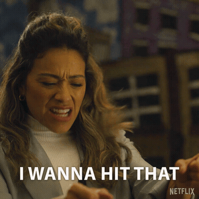 Woman Says I Wanna Hit That Netflix Logo GIF