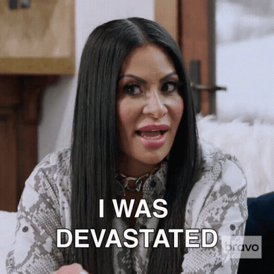 Woman Says I Was Devastated In Front Of Bravo Logo GIF