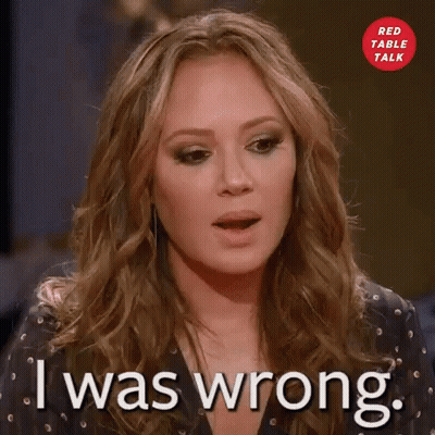 Woman Says I Was Wrong In Front Of Red Table Talk Logo GIF