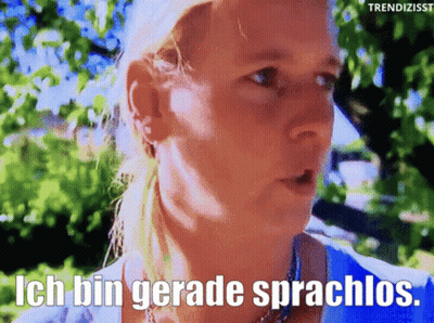 Woman Says Ich Bin Gerade Sprachlos In Front Of Tree GIF