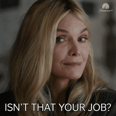 Woman Says Isn't That Your Job In Paramount+ Ad GIF