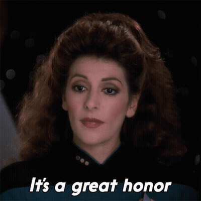 Woman Says It's A Great Honor GIF