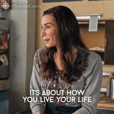 Woman Says It's About How You Live Your Life In Kitchen GIF