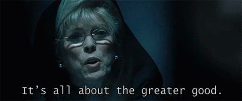 Woman Says It's All About The Greater Good Wearing Glasses GIF