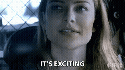Woman Says It's Exciting In Car GIF