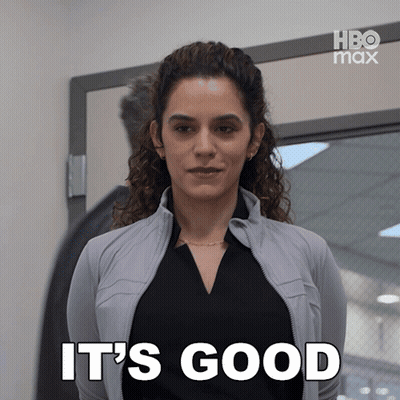 Woman Says It's Good Standing In Doorway GIF