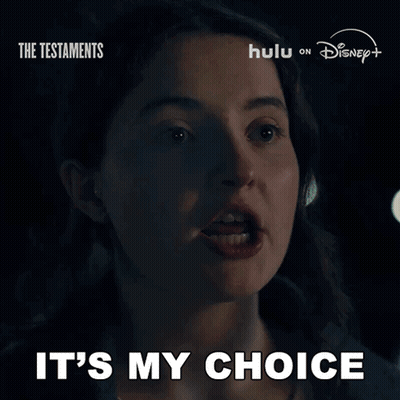 Woman Says It's My Choice Before Testaments Poster GIF