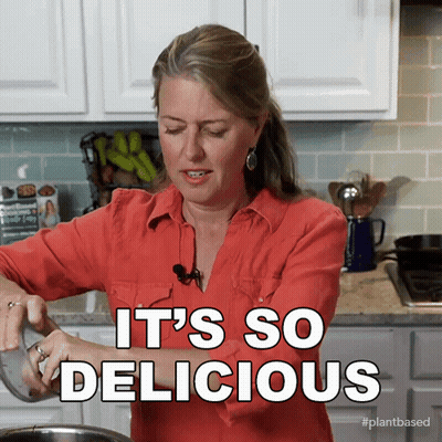 Woman Says It's So Delicious In Kitchen GIF