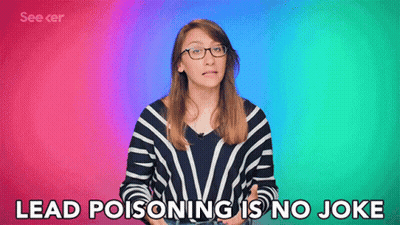 Woman Says Lead Poisoning Is No Joke Colorful Background GIF