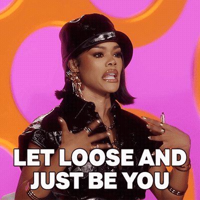 Woman Says Let Loose And Just Be You Purple Background GIF
